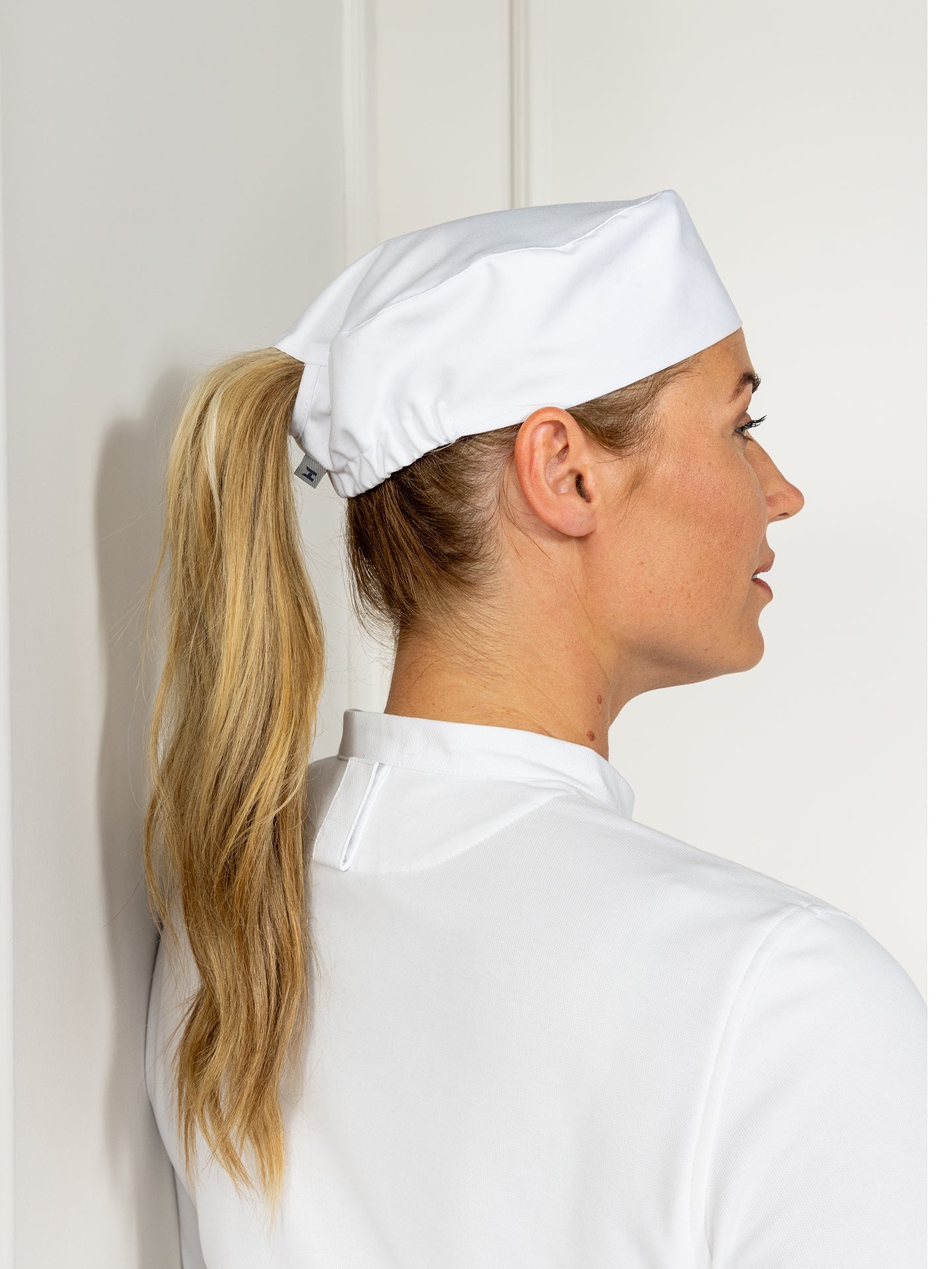 Chef Hat Fez Ponytail White by Le Nouveau Chef -  ChefsCotton