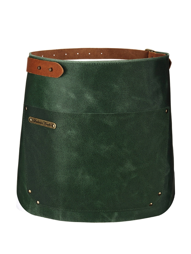 Leather Waist Apron Rustic Green by Stalwart -  ChefsCotton